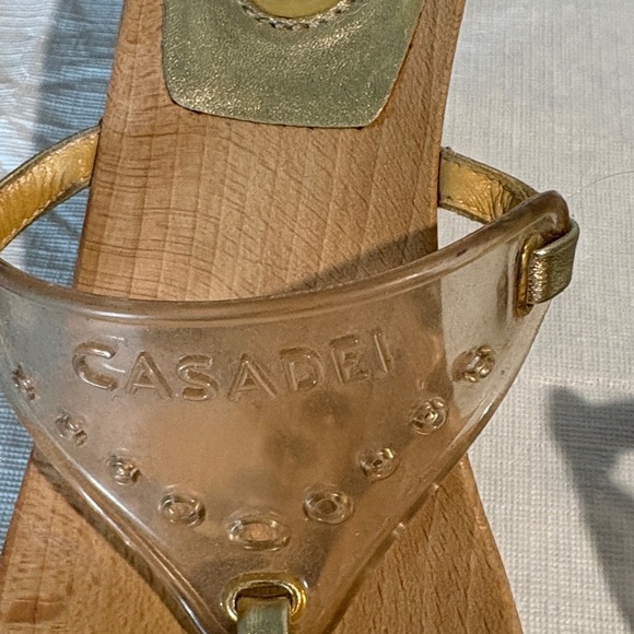 Casadei Transparent and Gold Mules - Picture 2 of 6